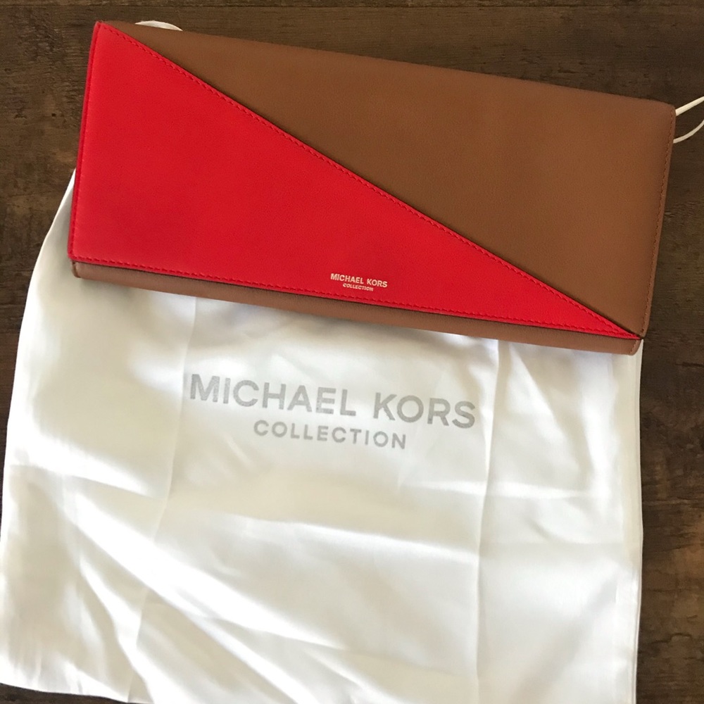 Michael Kors Westcliff bicolor leather clutch